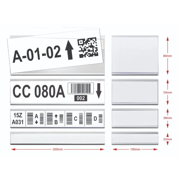 Magnetická lišta, držiak regálových štítkov, typ V – 38 mm × 1 m, balenie 10 ks