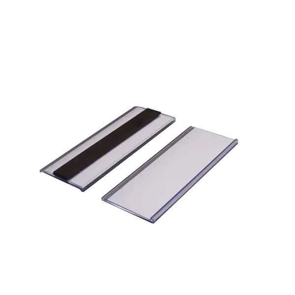 Magnetická lišta, držiak regálových štítkov, typ V – 38×100 mm, balenie 100 ks