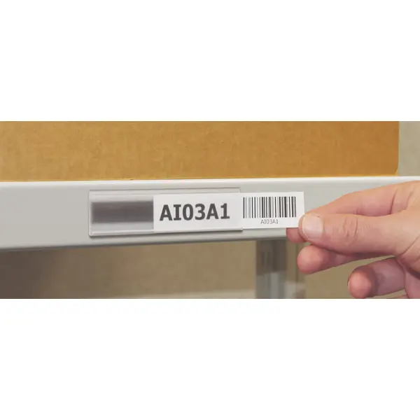 Magnetická lišta, držiak regálových štítkov, typ V – 38×200 mm, balenie 50 ks
