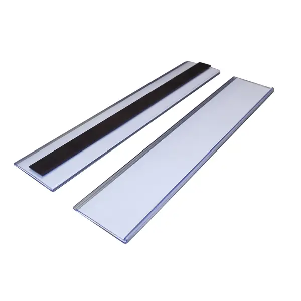 Magnetická lišta, držiak regálových štítkov, typ V – 38×200 mm, balenie 50 ks
