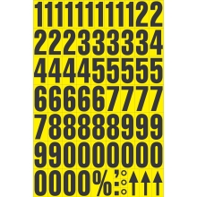 Magnetické číslice – Mix, znak 0-9, výška znakov 43 mm, žltý podklad