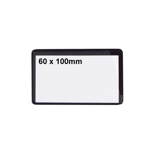 Magnetické kapsy na štítky – čierna, 60×100 mm, balenie 100 ks