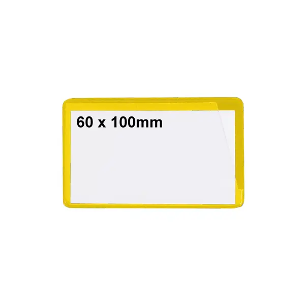 Magnetické kapsy na štítky – žltá, 60×100 mm, balenie 100 ks
