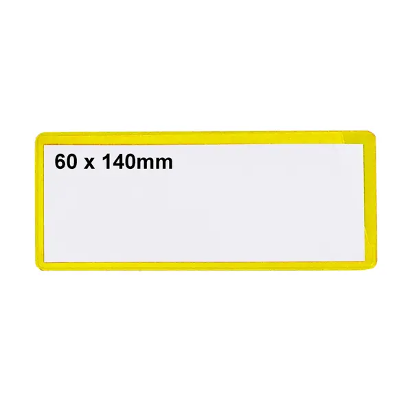 Magnetické kapsy na štítky – žltá, 60×140 mm, balenie 100 ks