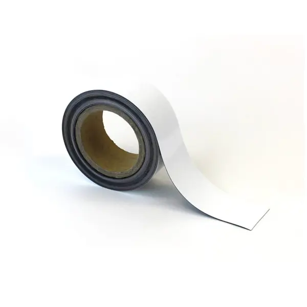 Magnetické prepisovatelné pásky na regály – biela, 50 mm × 10 m