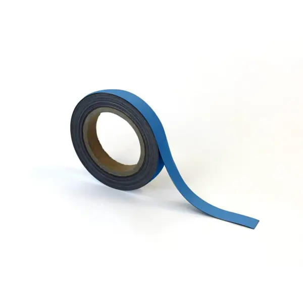 Magnetické prepisovatelné pásky na regály – modrá, 20 mm × 10 m