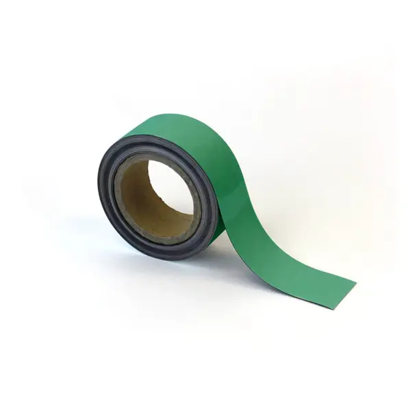 Magnetické prepisovatelné pásky na regály – zelená, 50 mm × 10 m