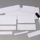 Magnetické přepisovatelné štítky – biela, 10×80 mm, balenie 100 ks