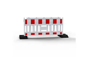 Mobilná cestná plastová zábrana EURO2 bez svetelného adaptéra s pätkou – retroreflektívna fólia RA1, červeno-biela, 2,1×1m
