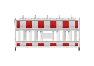 Mobilná cestná plastová zábrana EURO2 – retroreflexná fólia, červeno-biela