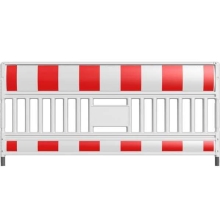Mobilná cestná plastová zábrana EURO3 bez svetelného adaptéra – retroreflexná fólia RA1, červeno-biela, 2,1×1 m