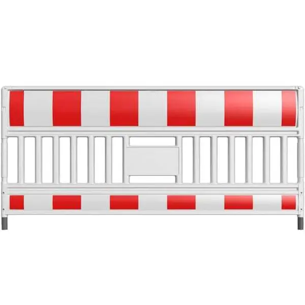 Mobilná cestná plastová zábrana EURO3 bez svetelného adaptéra – retroreflexná fólia RA1, červeno-biela, 2,1×1 m