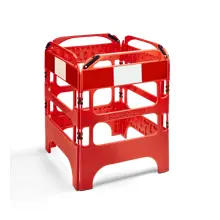 Mobilná plastová zábrana skladacia Safegate, 4segmentová – červená