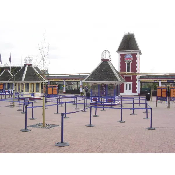 Mobilný stĺpik HeavyDuty, biely – červené pásmo 3,65 m