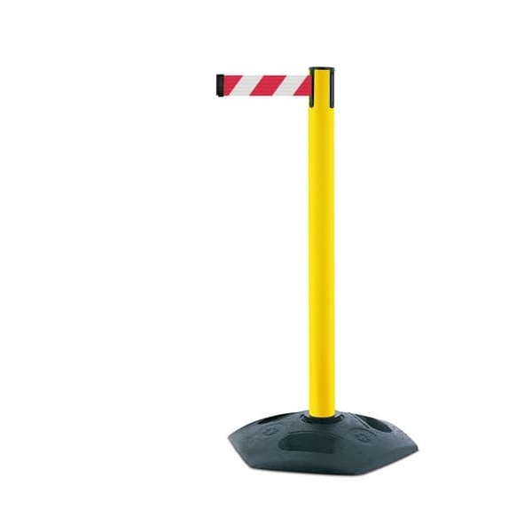 Mobilný stĺpik HeavyDuty, žltý – červeno-biele pásmo 3,65 m