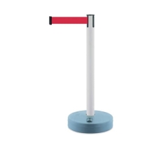 Mobilný stĺpik Outdoor, biely – červené pásmo 3,65 m
