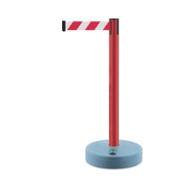 Mobilný stĺpik Outdoor, červený – červeno-biele pásmo 3,65 m