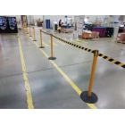 Mobilný zahradzovací stĺpik Popular Basic, žltá – samonavíjacie pásmo 2,3 m, žltá