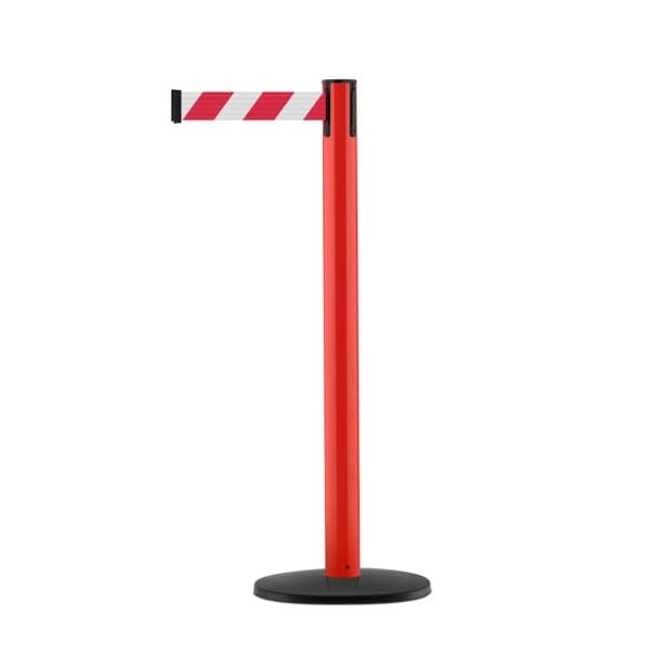 Mobilný stĺpik Utility so základňou Basic ABS, červený – červeno-biele pásmo 2,3 m