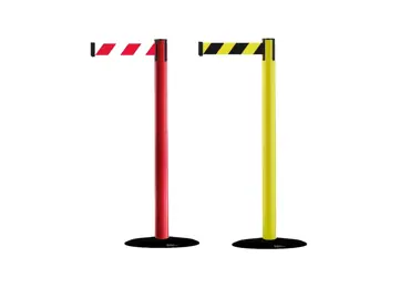 Mobilný vymedzovací stĺpik Popular s podstavcom Basic – samonavíjacie pásmo 2,3 m, farba standard podľa vzorkovníka