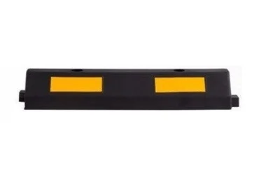 Modulárny parkovací doraz pre automobily s reflexnými pruhmi, priechodný diel – 610×145×120 mm, čierno-žltá