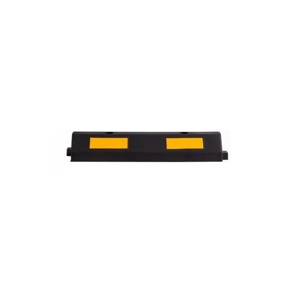 Modulárny parkovací doraz pre automobily s reflexnými pruhmi, priechodný diel – 610×145×120 mm, čierno-žltá