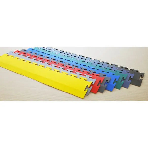 Nábehová lišta pre podlahové dlaždice Ecotile PVC – tmavo sivá, 500×80×7 mm