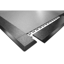 Nábehová lišta-roh StandardRecycled z recyklovaného PVC – 100×100×3-6 mm, zdrsnený povrch, antracit