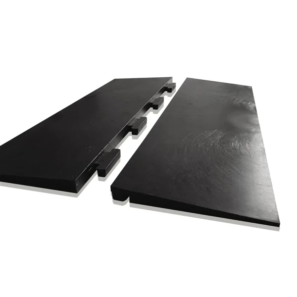 Nábehová lišta StandardRecycled z recyklovaného PVC – 445×150×3-15 mm, hladký povrch, sivá