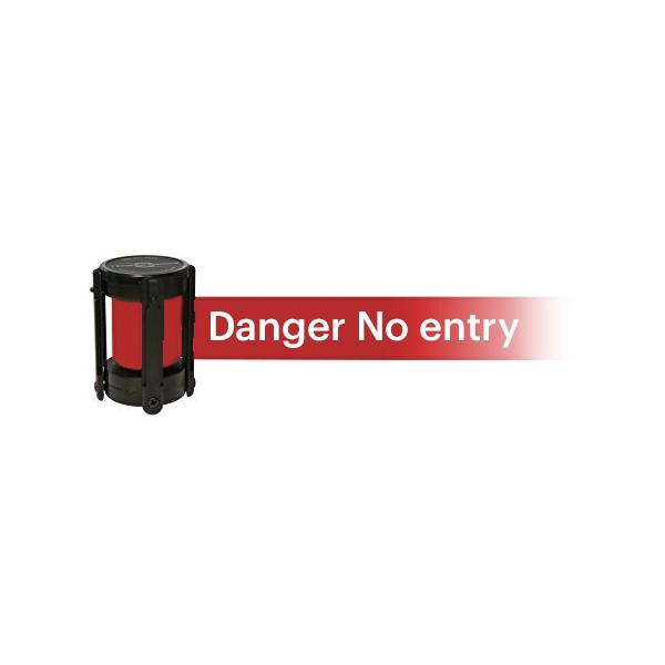 Náhradná kazeta Standard s potlačou ''Danger No entry''  –  samonavíjacie pásmo 2,3 m, červená