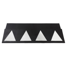 Nájazdová/nábežná hrana Silence pre oceľové prejazdové dosky cez výkopy – recyklovaná guma, čierna, 400×1000×42 mm