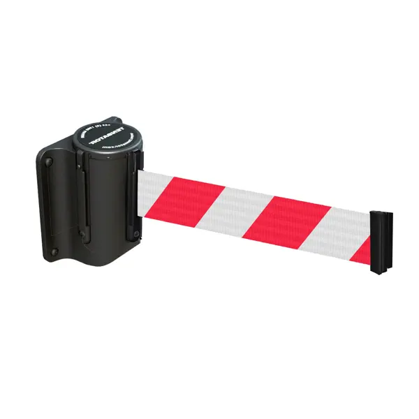 Nástenná kazeta Mini, čierna – červeno-biele pásmo 2,3 m