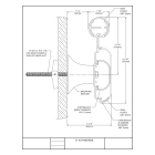 Nástenné madlo Handrail 3110 – PVC-u, farba štandard podľa vzorkovníka, 159 mm × 3,66 m, vrátane 7 nástenných konzol