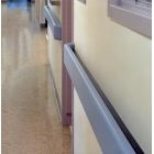 Nástenné madlo Handrail 800 – PVC-u, farba štandard podľa vzorkovníka, 140 mm × 3,66 m, vrátane 7 nástenných konzol