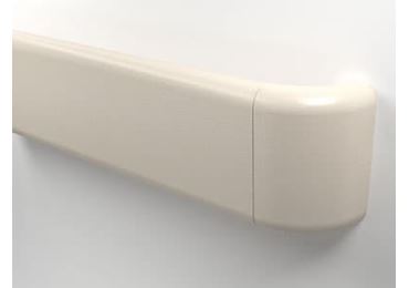 Nástenné madlo Handrail 800 – PVC-u, farba štandard podľa vzorkovníka, 140 mm × 3,66 m, vrátane 7 nástenných konzol