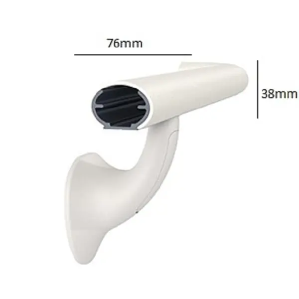 Nástenné madlo Handrail 920 – PVC-u, farba štandard podľa vzorkovníka, 38 mm × 3,66 m, vrátane 7 nástenných konzol