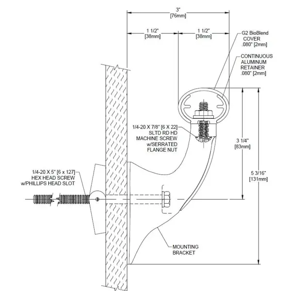 Nástenné madlo Handrail 920 – PVC-u, farba štandard podľa vzorkovníka, 38 mm × 3,66 m, vrátane 7 nástenných konzol