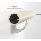 Nástenné madlo Handrail 940 – PVC-u, farba štandard podľa vzorkovníka, 40 mm × 3,66 m, vrátane 7 nástenných konzol