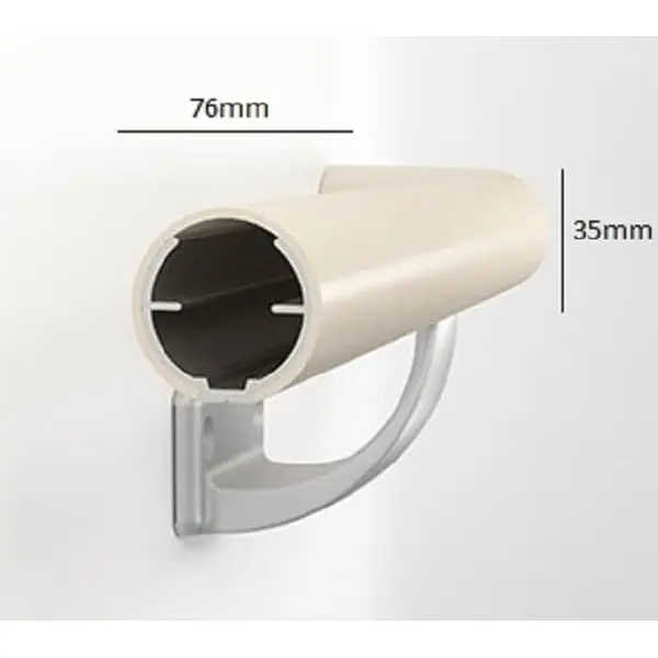 Nástenné madlo Handrail 940 – PVC-u, farba štandard podľa vzorkovníka, 40 mm × 3,66 m, vrátane 7 nástenných konzol