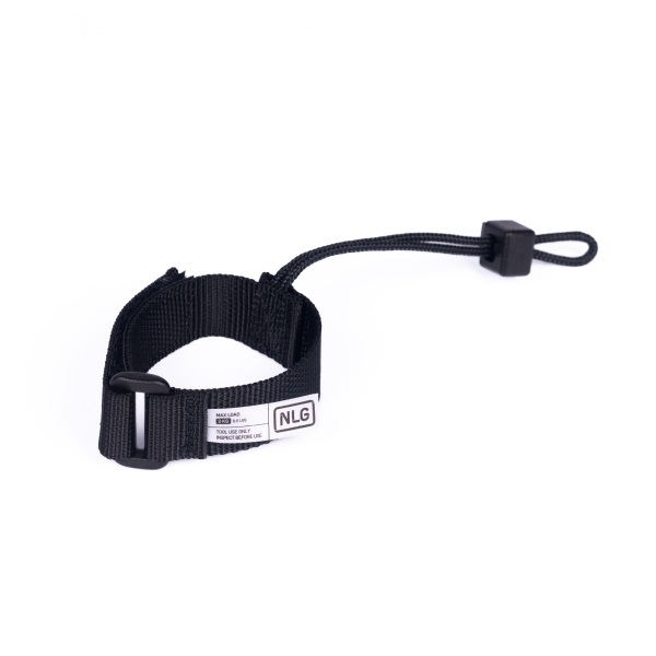 NLG Lanyard na zápästie na náradie s nastaviteľným obvodom 140-210 mm a nosnosťou 3 kg – nylon, čierna