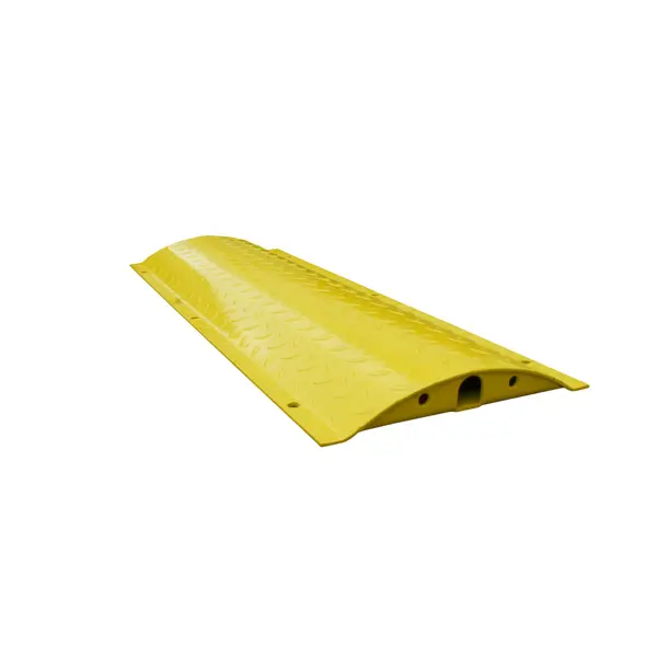 Oceľový retardér – káblový prejazd 25 km/h, 40 t – 1000×360×50 mm, žltá