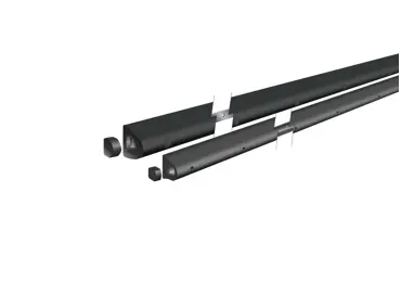 Ochrana stien a rohov, gumový nárazník Rubber D s oceľovou výstuhou – čierna, 75×65×3500 mm