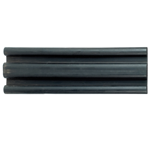 Ochrana stien a stĺpov, gumený nárazník Rubber E – čierna, 3000×150×30 mm