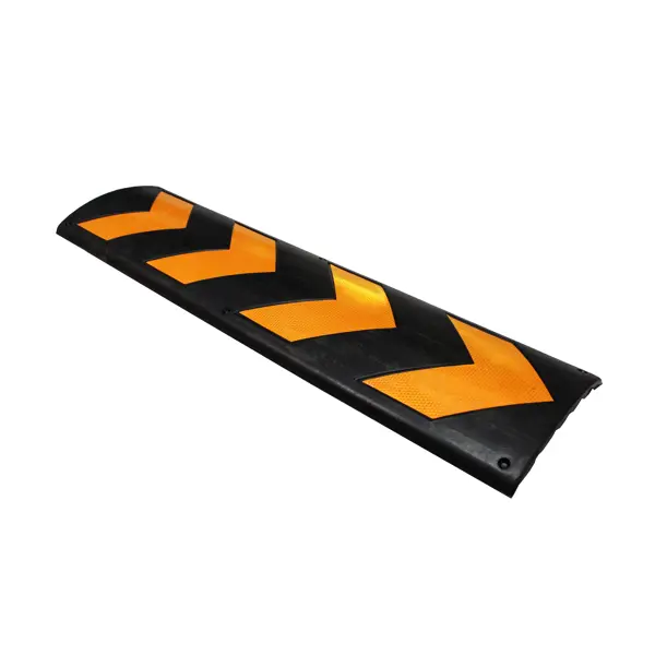 Ochrana stien a stlpov, gumový nárazník WallProtec Parking – čierna, reflex.šípky, 800×210×35 mm