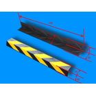 Ochranný rohový gumový profil s reflexnými pruhmi – 785×110×10 mm, čierno-žltý