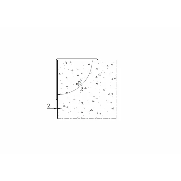 Ochranný rohový profil 90° – snehová biela, 65x65×1000 mm