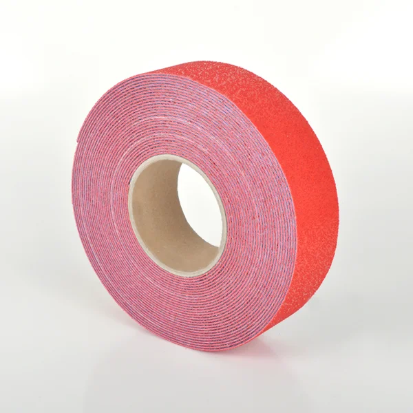 Odolná, ohybná podlahová páska s protišmykovým povrchom WT-5845 – PU, červená, 100 mm × 12,5 m
