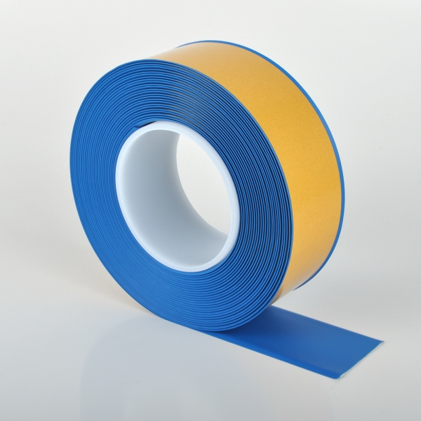 Odolná podlahová páska WT-500 so skosenou hranou – PVC, modrá, 100 mm × 10 m