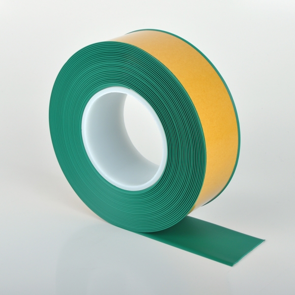 Odolná podlahová páska WT-500 so skosenou hranou – PVC, zelená, 75 mm × 10 m