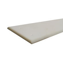 Okopová doska WallProtec Hygienic so skosenou hranou – plast, biela/mliečna, 2000×195 mm (1×/–)